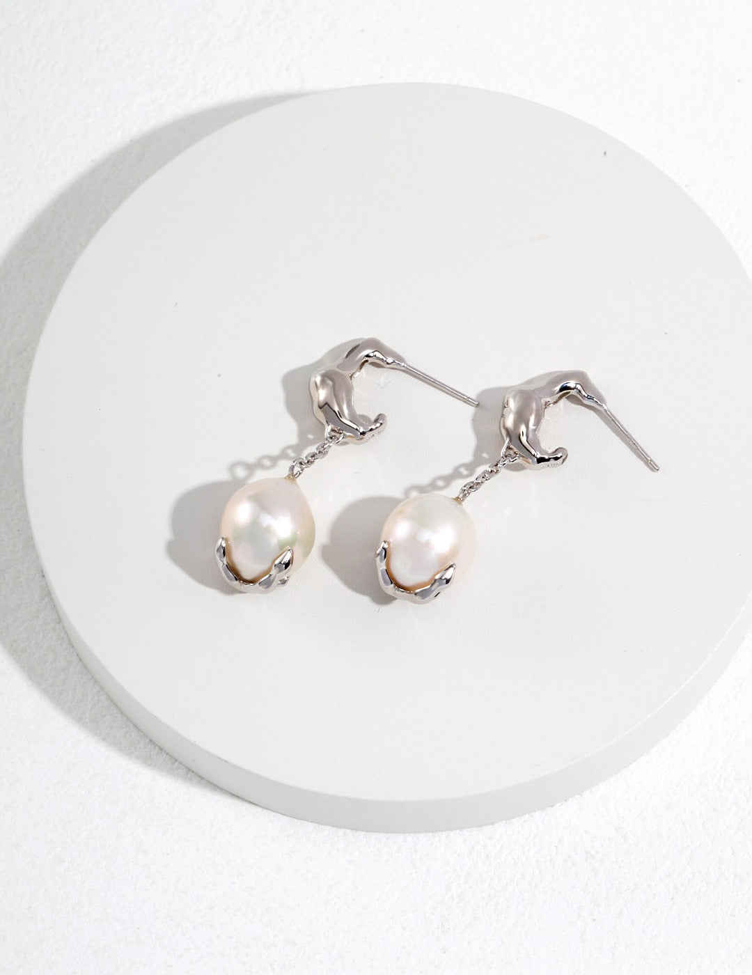 Pearl & Sliver with gold Plating Earrings E0857