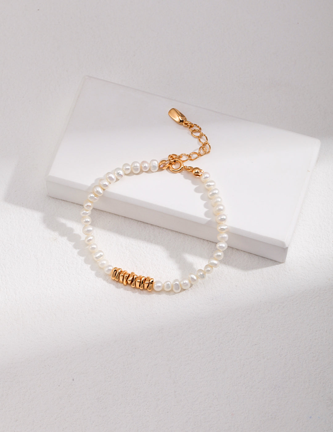 Pearl & Sliver with gold Plating Bracelet SL0068