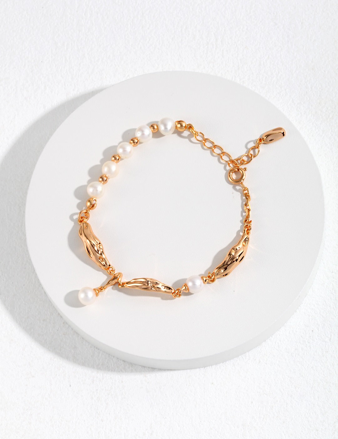 Pearl &amp; Sliver with gold Plating Bracelet SL0020