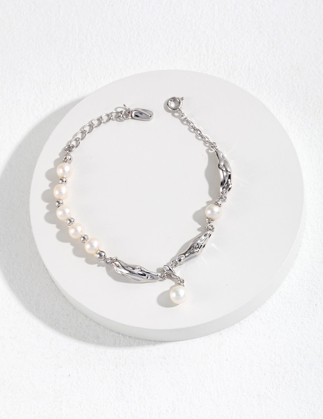 Pearl &amp; Sliver with gold Plating Bracelet SL0020