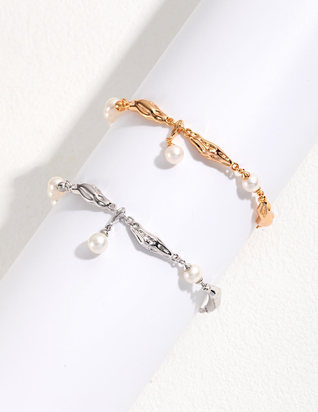 Pearl &amp; Sliver with gold Plating Bracelet SL0020