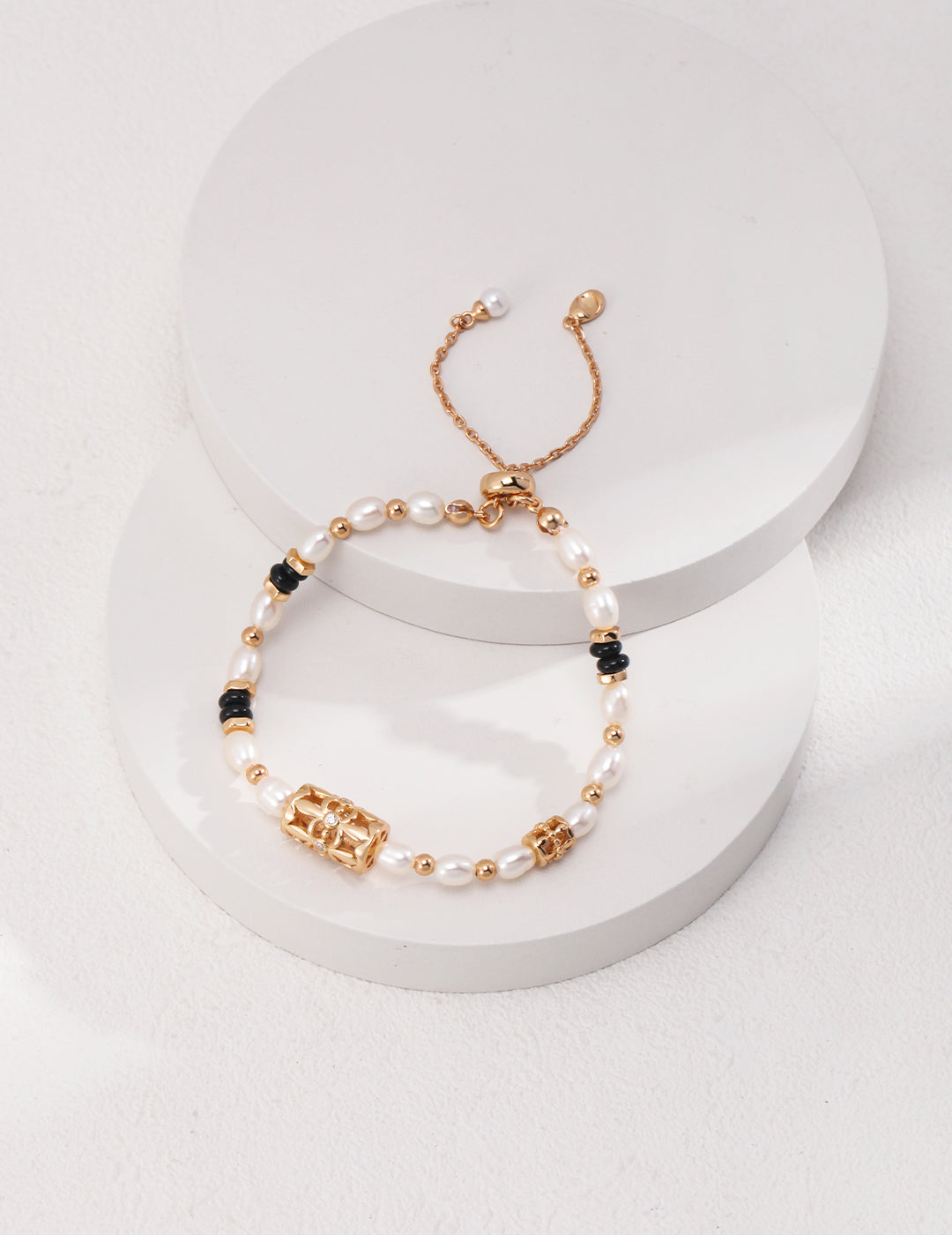 Pearl & Sliver with gold Plating Bracelet SL0117