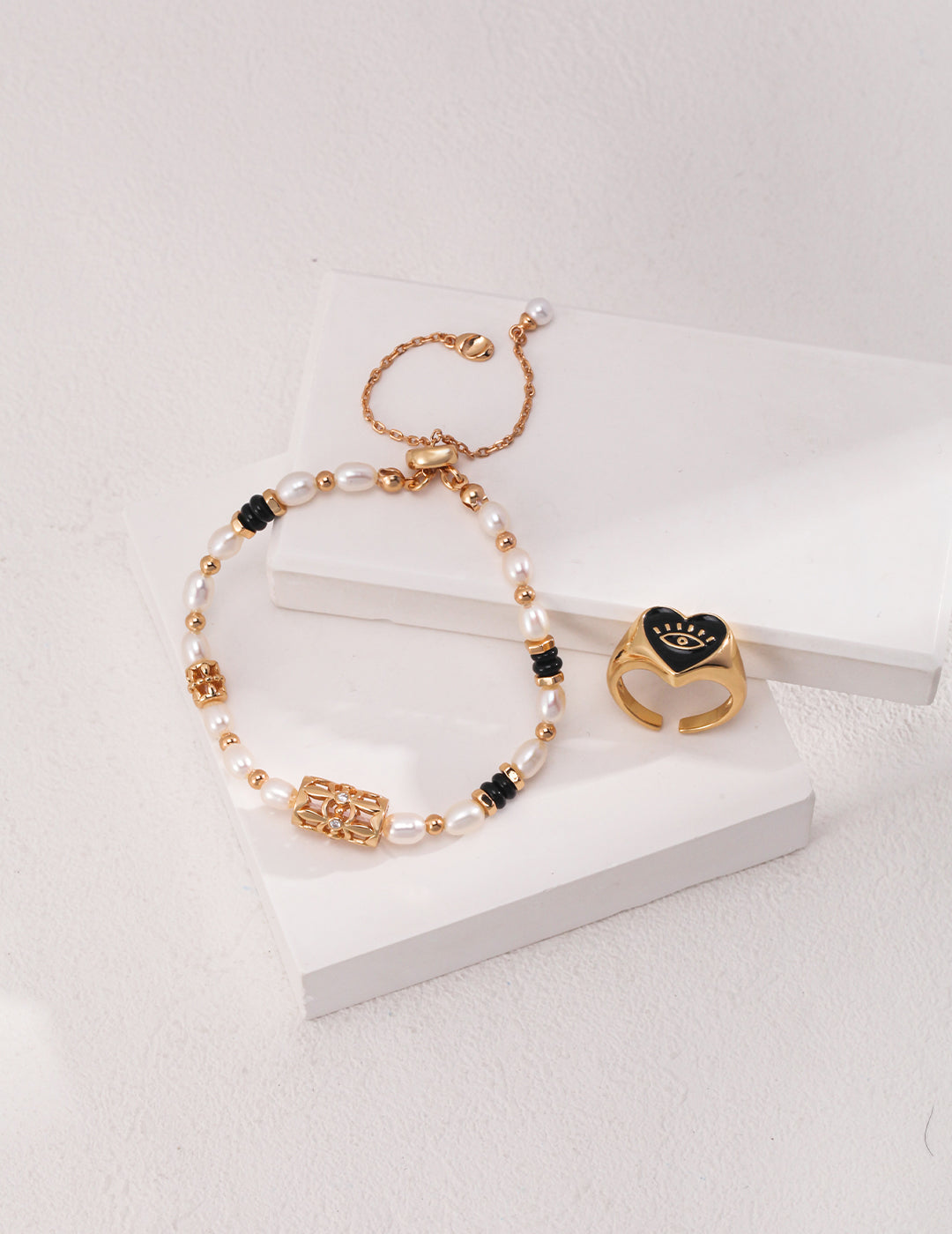 Pearl & Sliver with gold Plating Bracelet SL0117