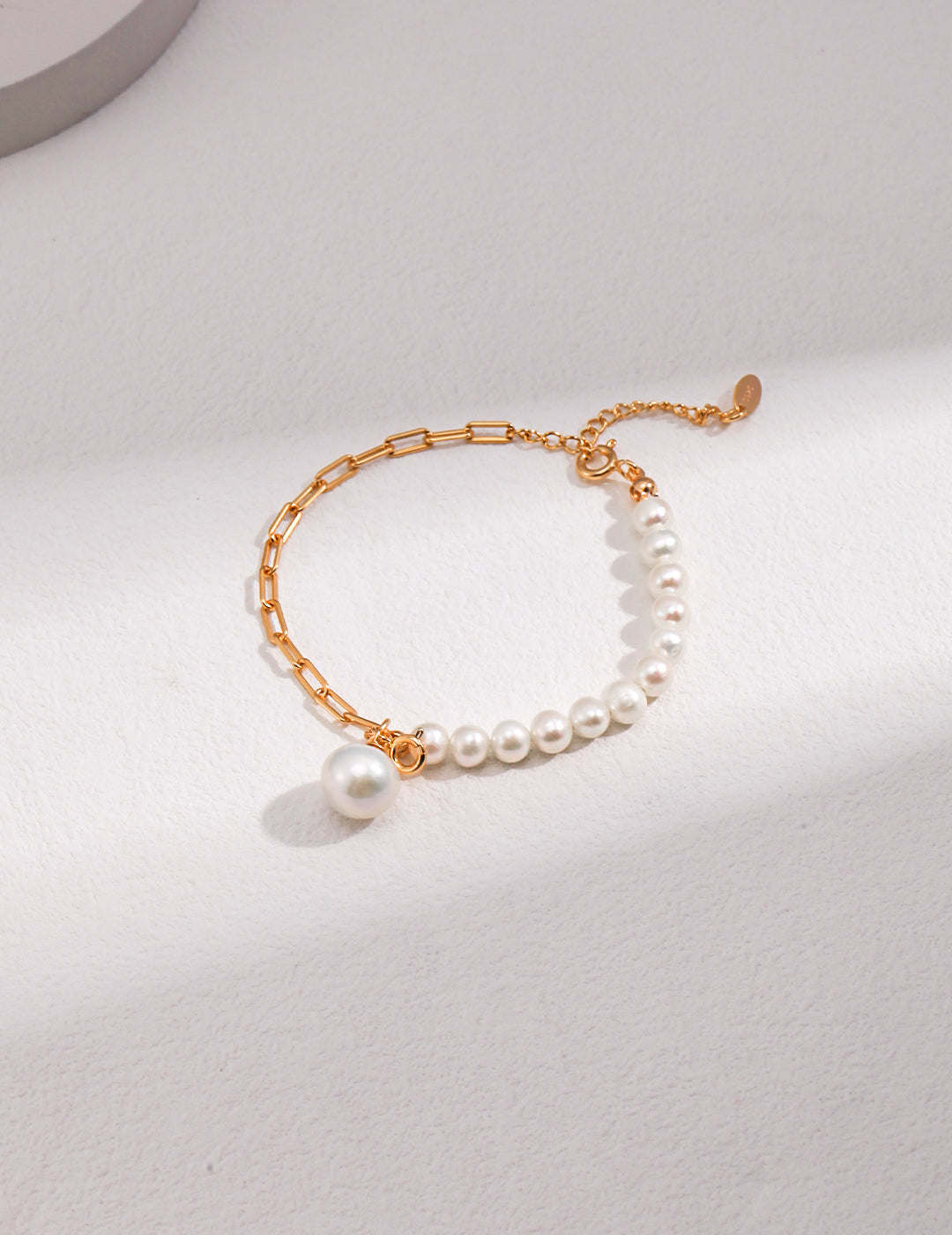 Pearl & Sliver with gold Plating Bracelet SL0065