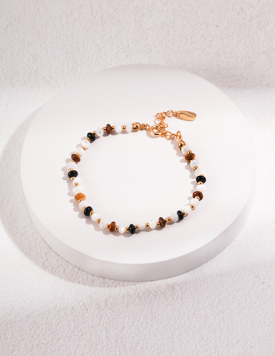 Tiger's Eye Stone & Sliver with gold Plating Necklace ND0367